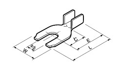 Chains terminals /  Fork tongue terminal (Without insulation grip) - Schema