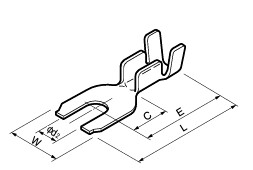 Loose Pieces Terminals /  Fork tongue terminal (With insulation grip) - Schema